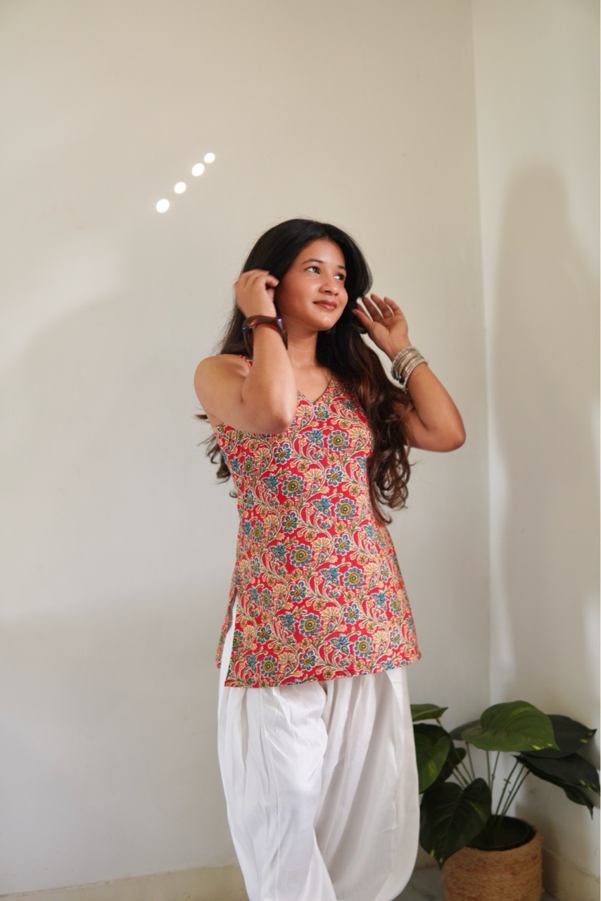Red Paisley Kurti view 2