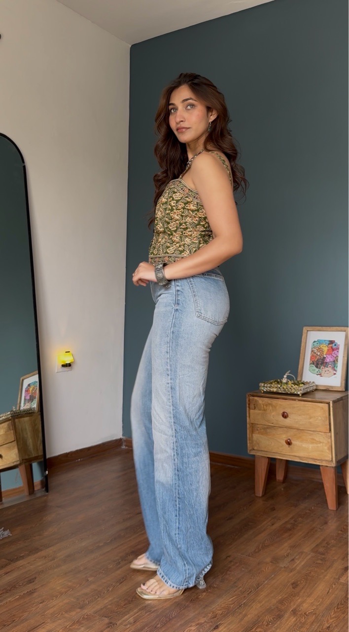 Green Strappy Top view 3