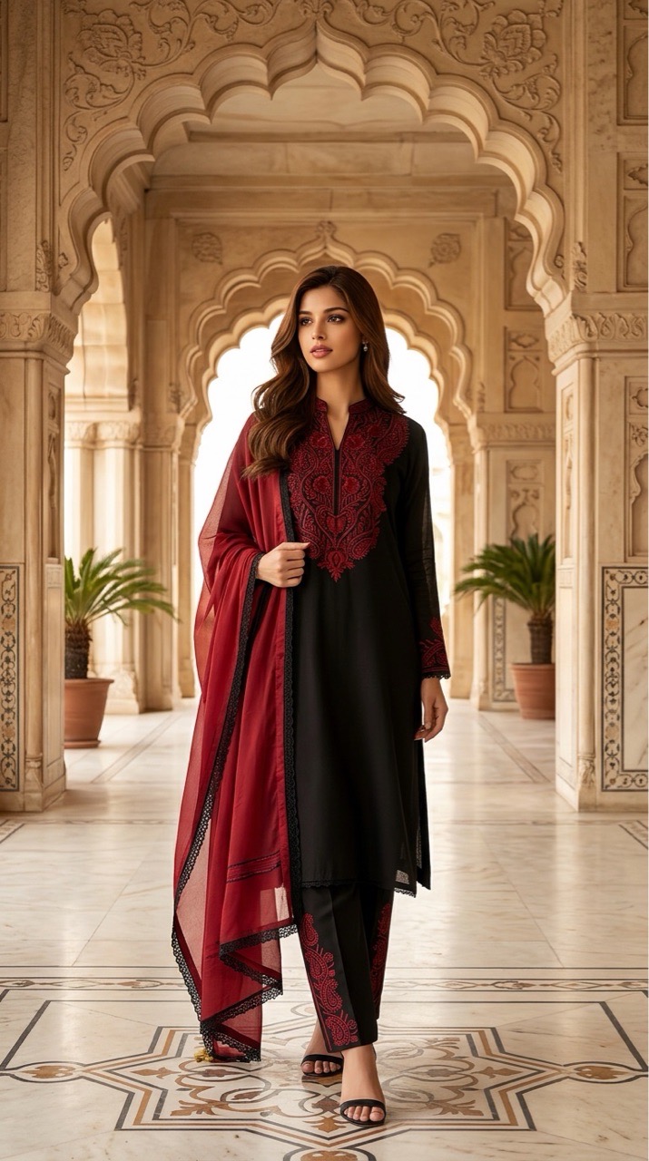 Elegant Embroidered Suit view 3