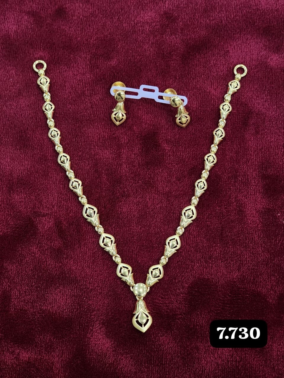 Gold Necklace and Earring Set view 4