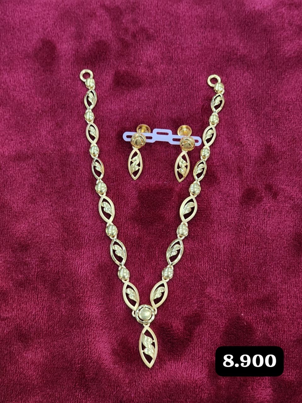 Gold Necklace and Earring Set view 3