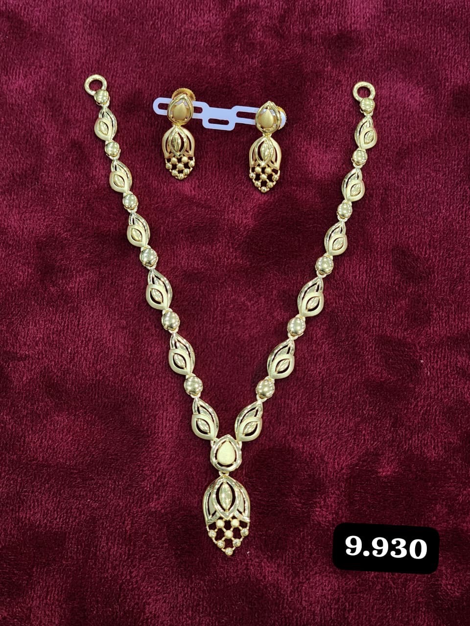 Gold Necklace and Earring Set view 7