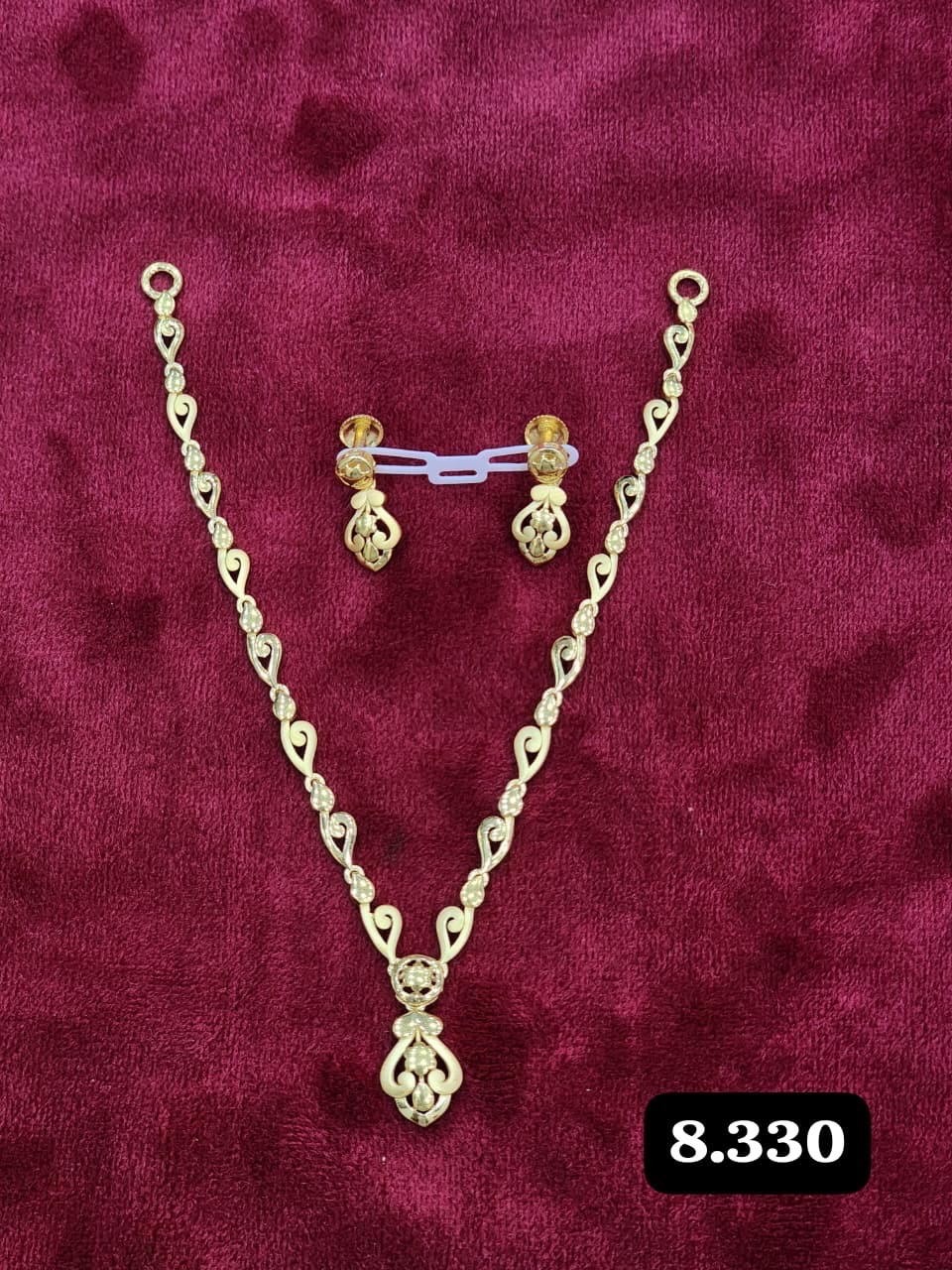 Gold Necklace and Earring Set view 6