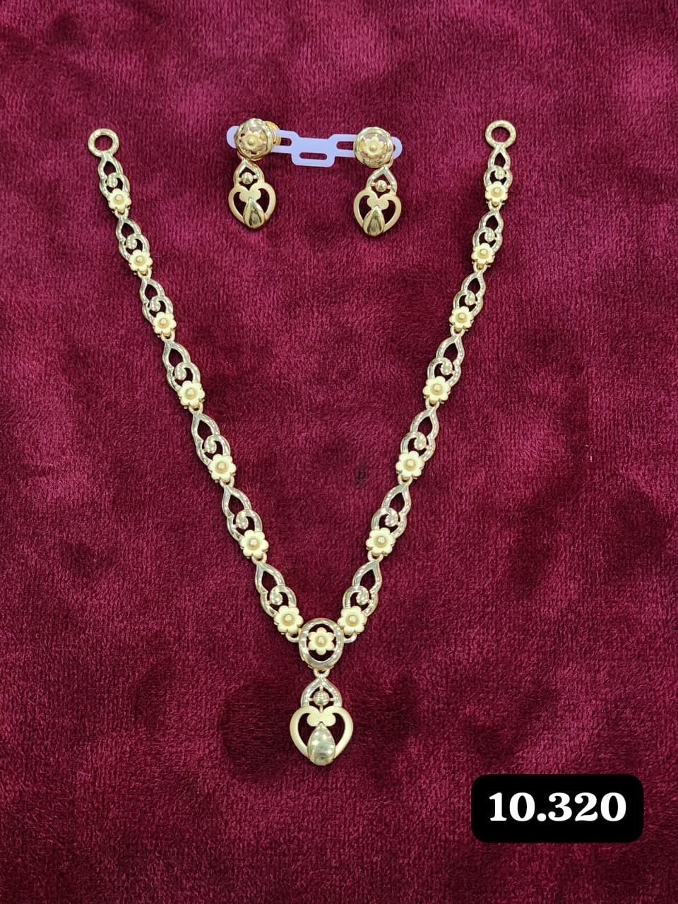 Gold Necklace and Earring Set view 9
