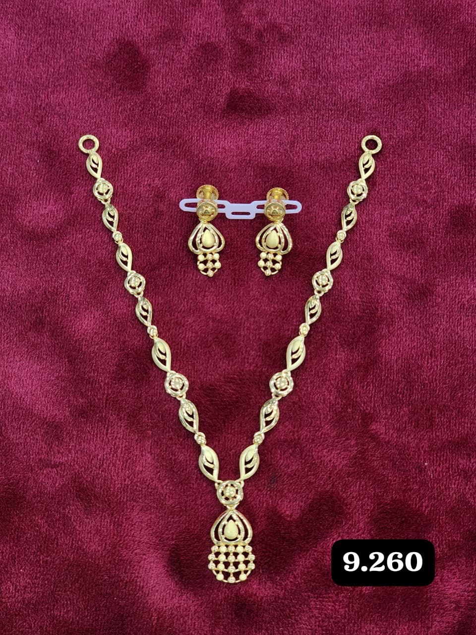 Gold Necklace and Earring Set view 8