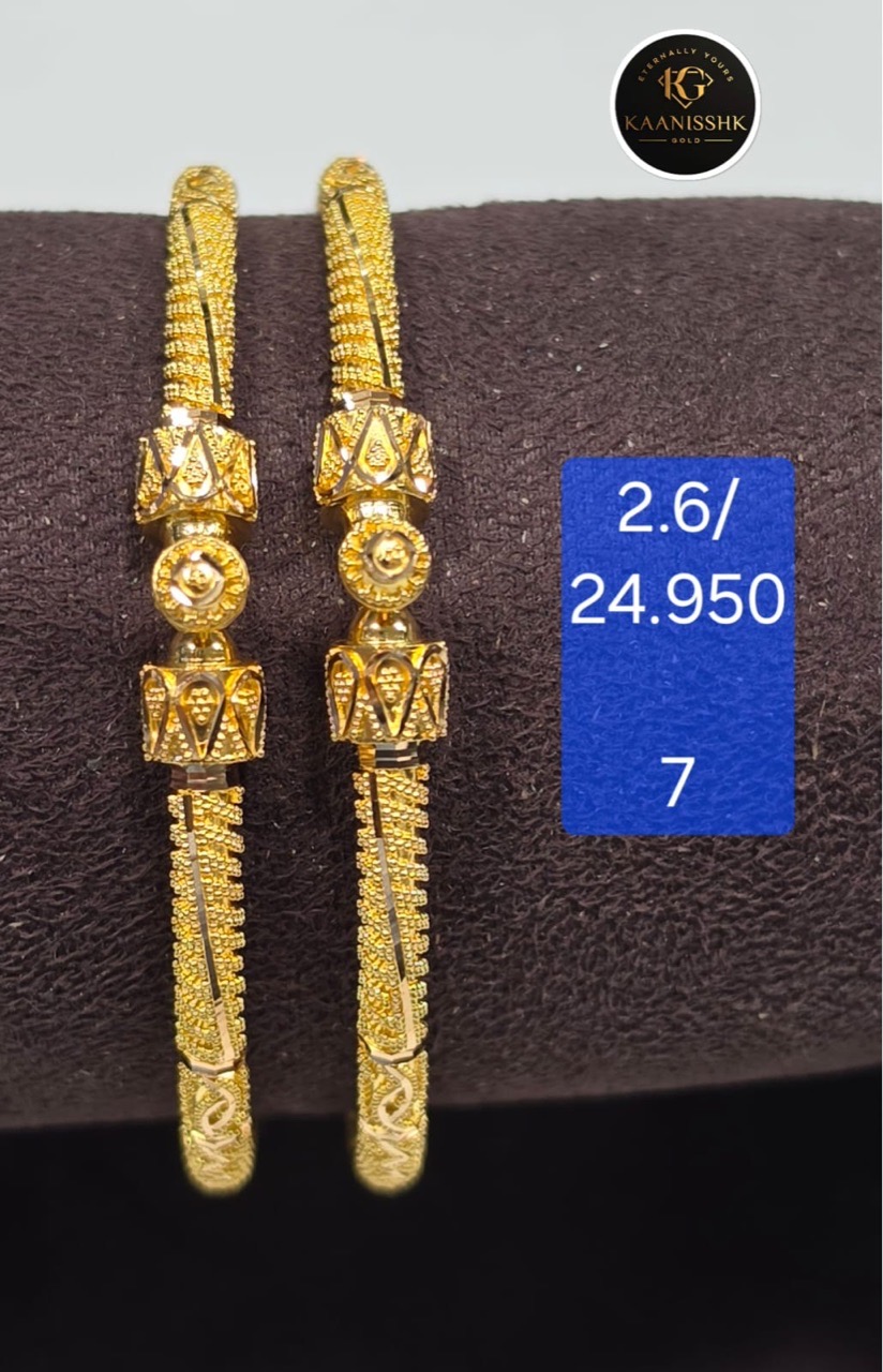 Kaanisshk Gold Bangles1 view 2