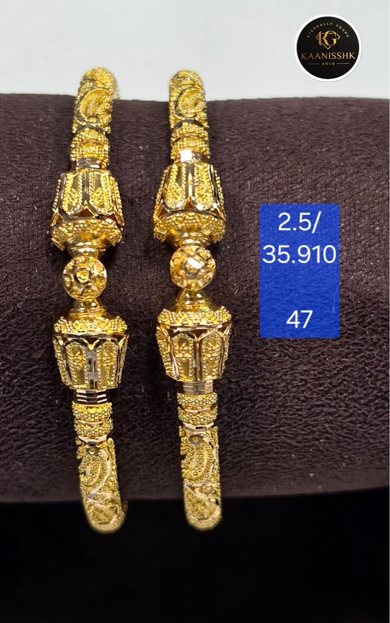Kaanisshk Gold Bangles1 view 8