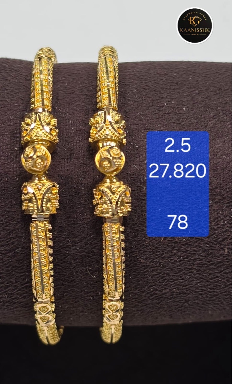 Kaanisshk Gold Bangles2 view 10