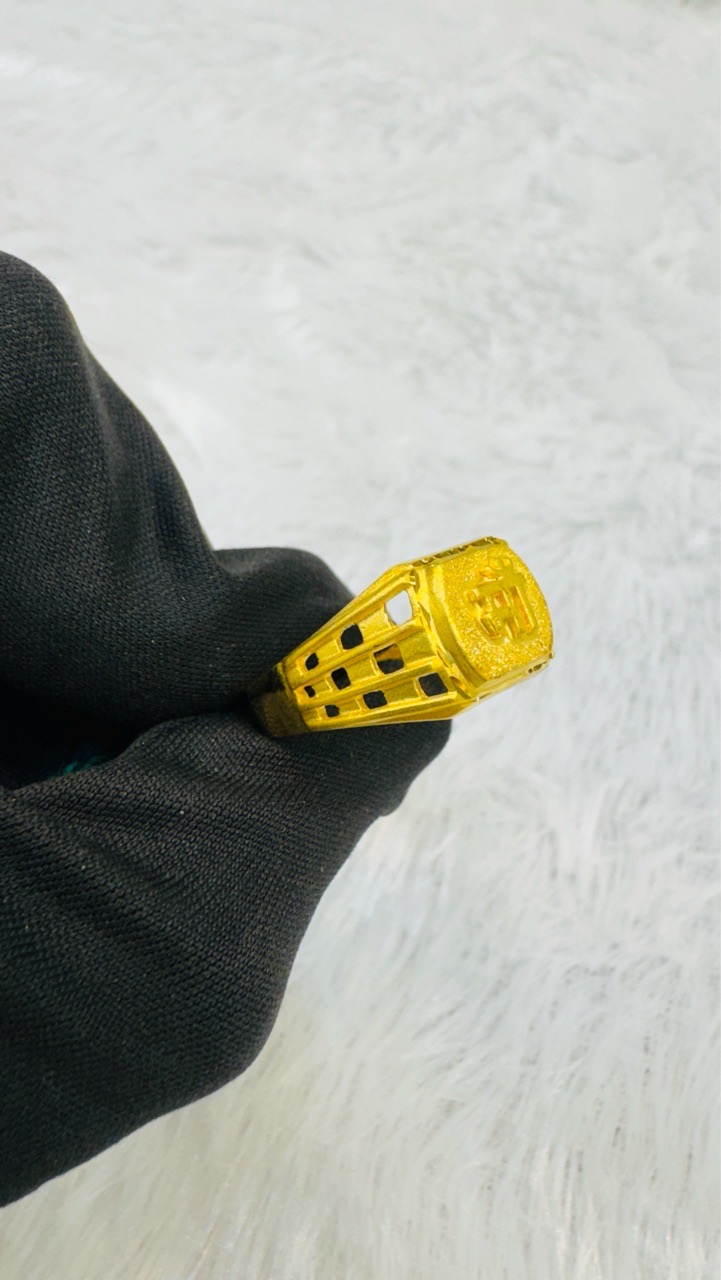 Maa Motif Gold Plated Ring view 3