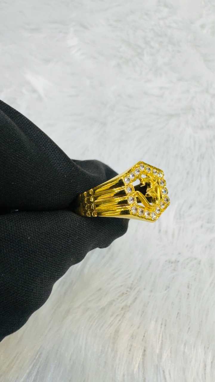 Gold Om Ring view 3