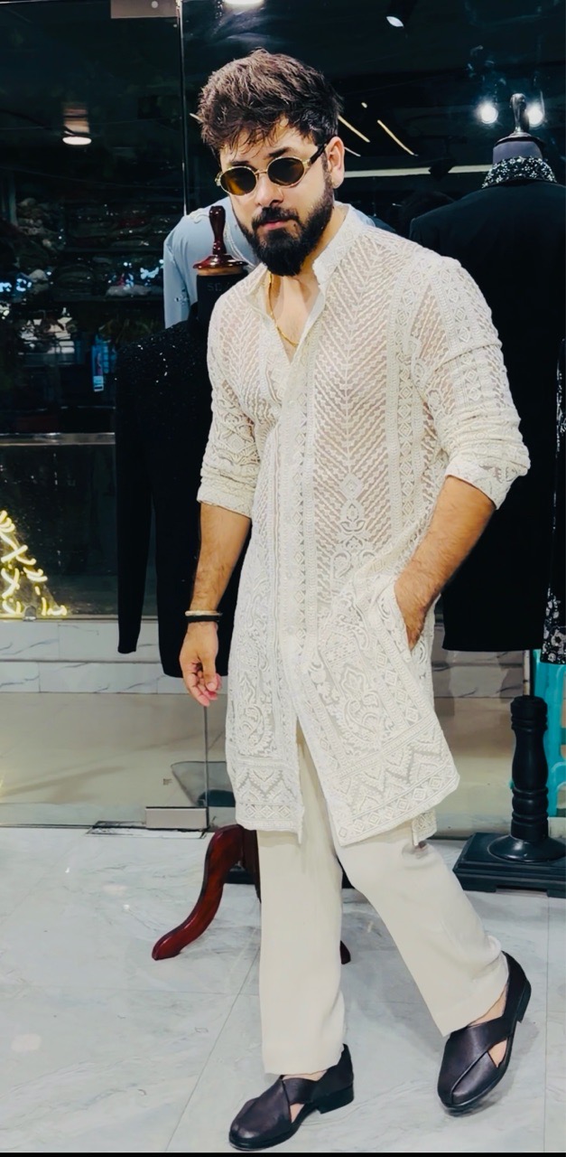 Transy Threadwork Kurta With Pant view 2