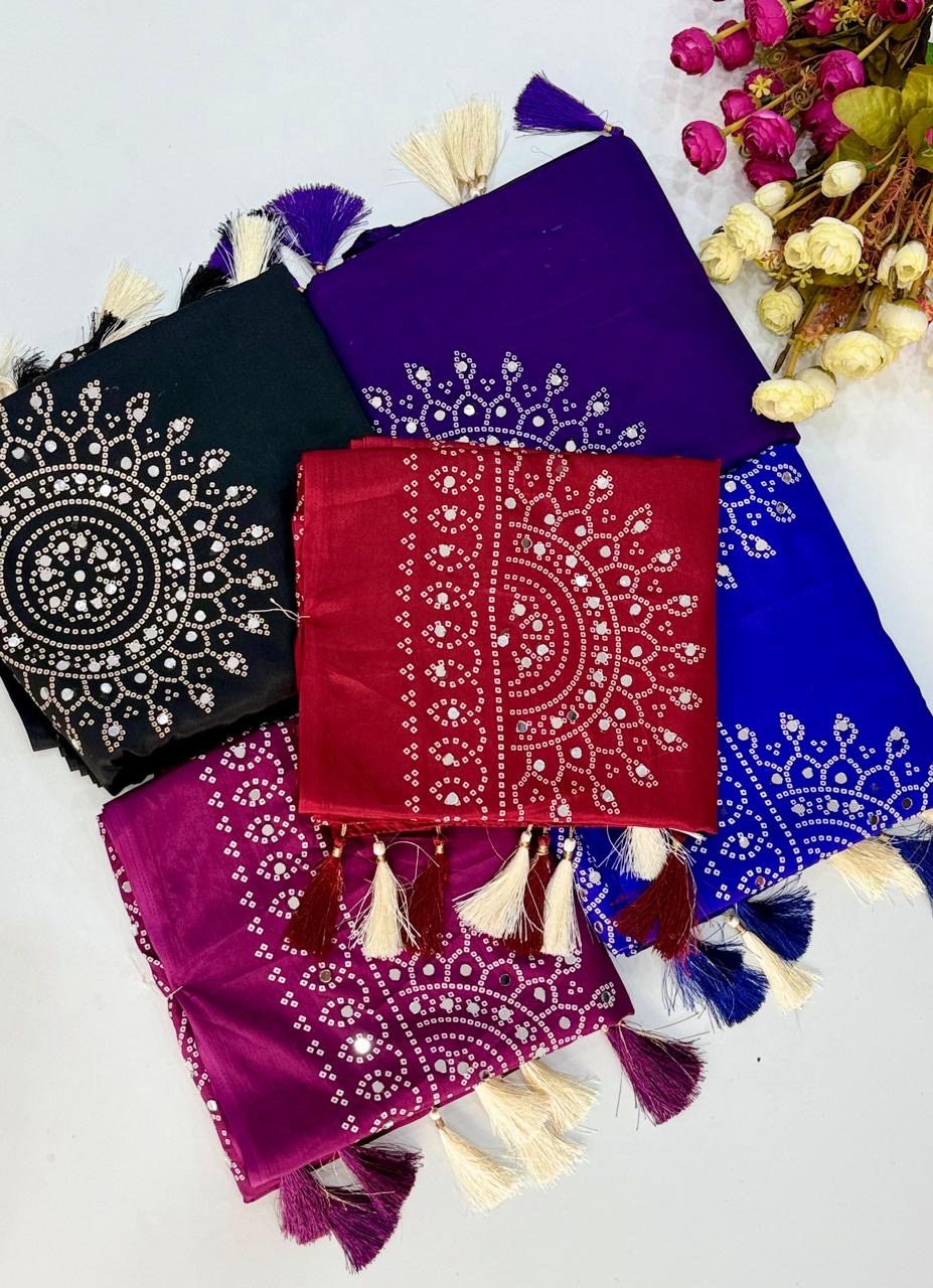Elegant Aajrakh Black Saree view 3