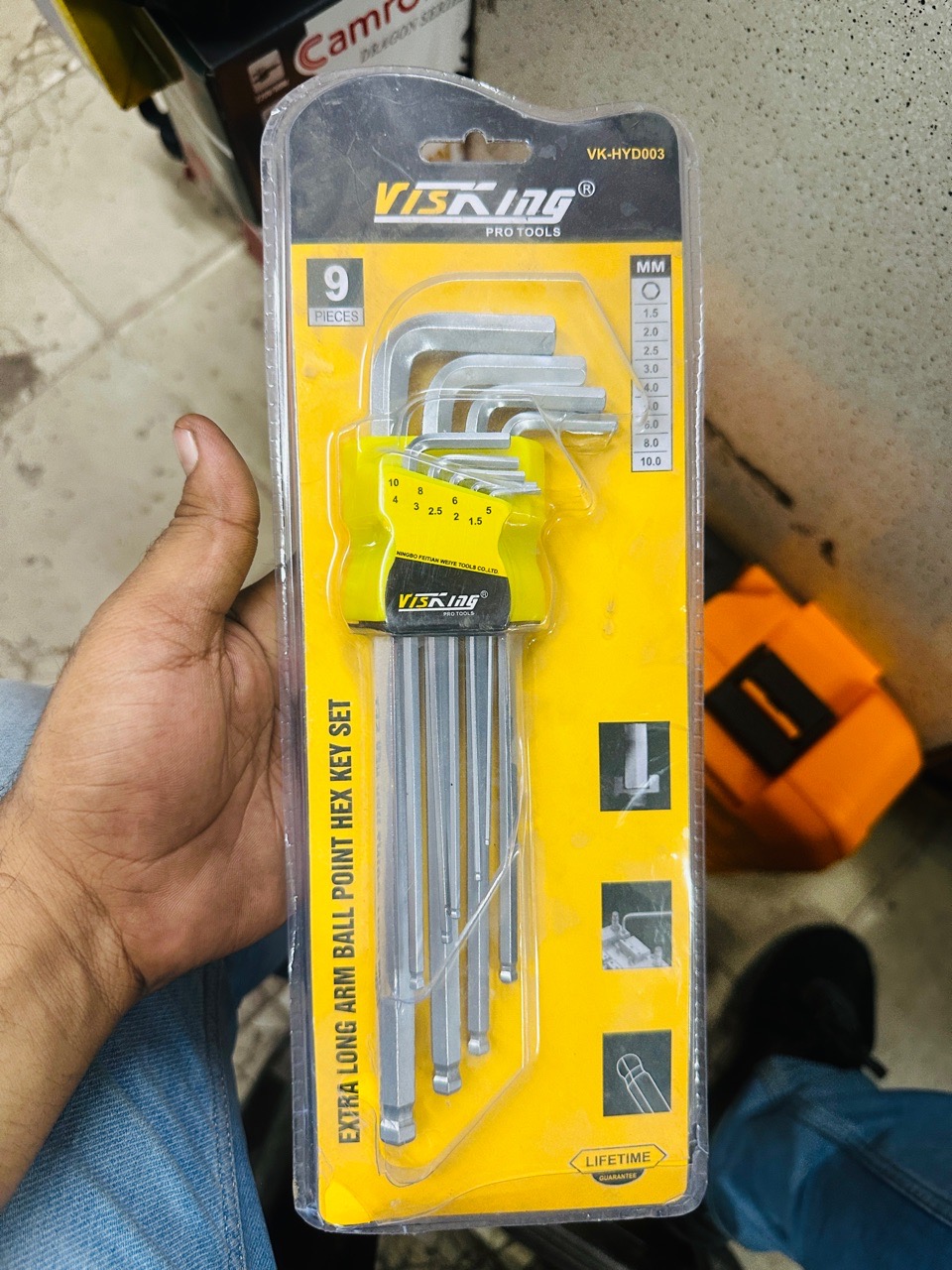 Visking Extra Long Arm Ball Point Hex Key Set view 2