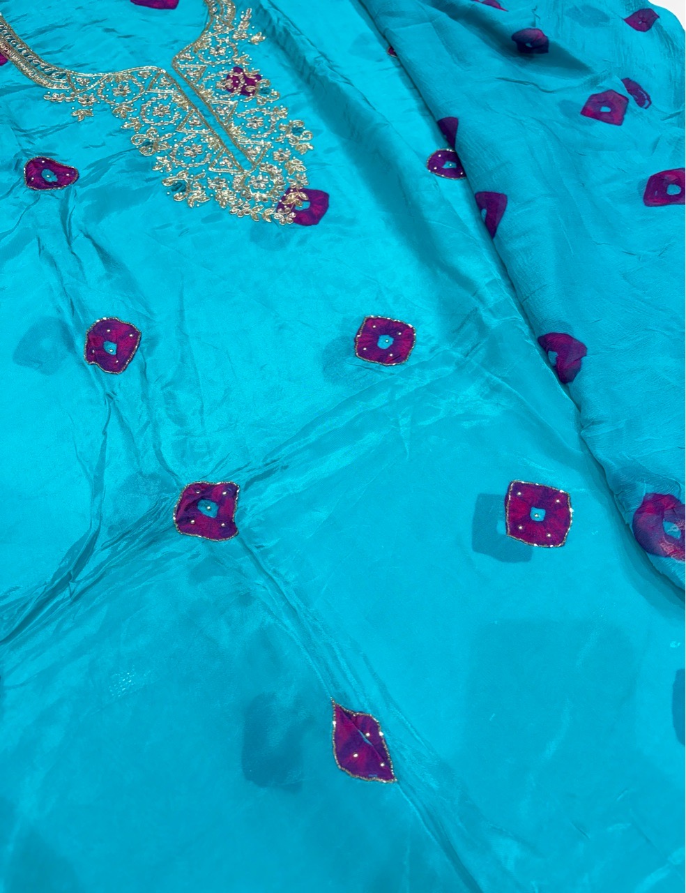Embellished Blue Unstitched Suit view 4