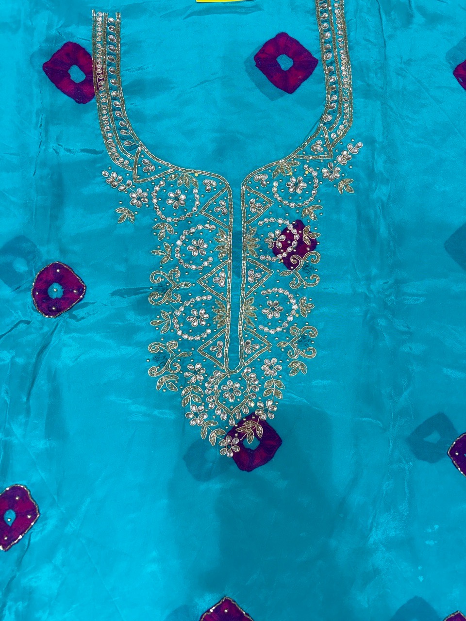 Embellished Blue Unstitched Suit view 2