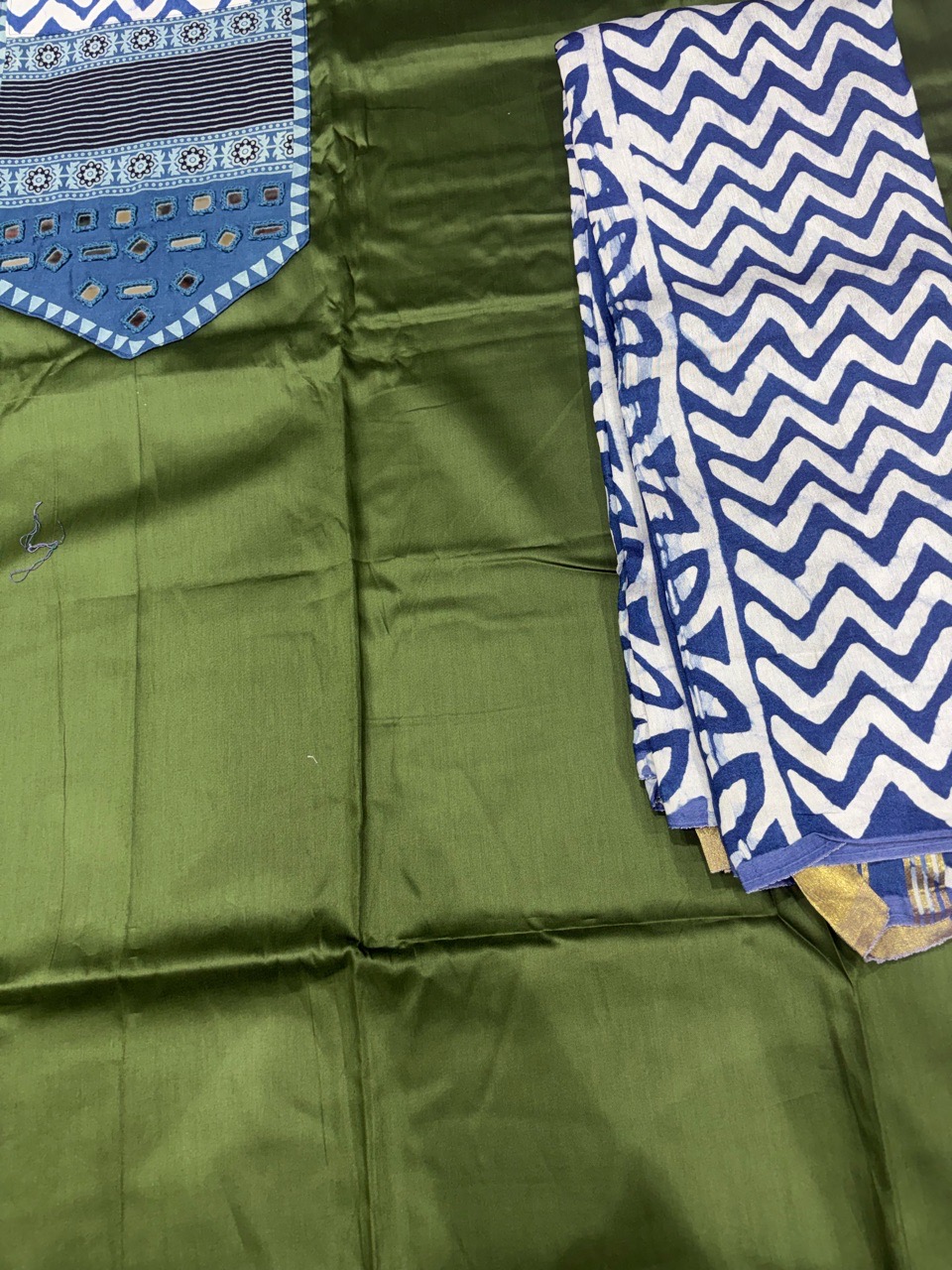 Green Unstitched Suit view 2