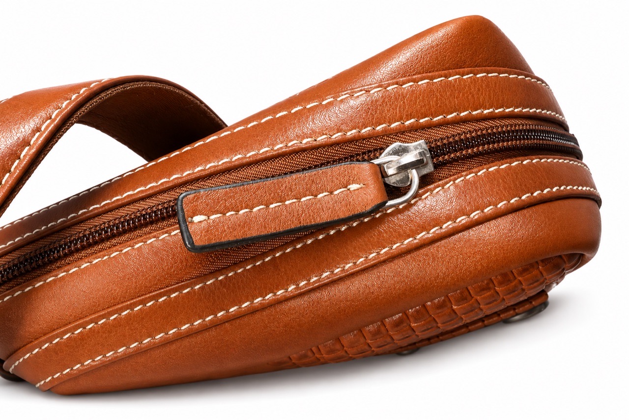 Brown Leather Laptop Bag view 3