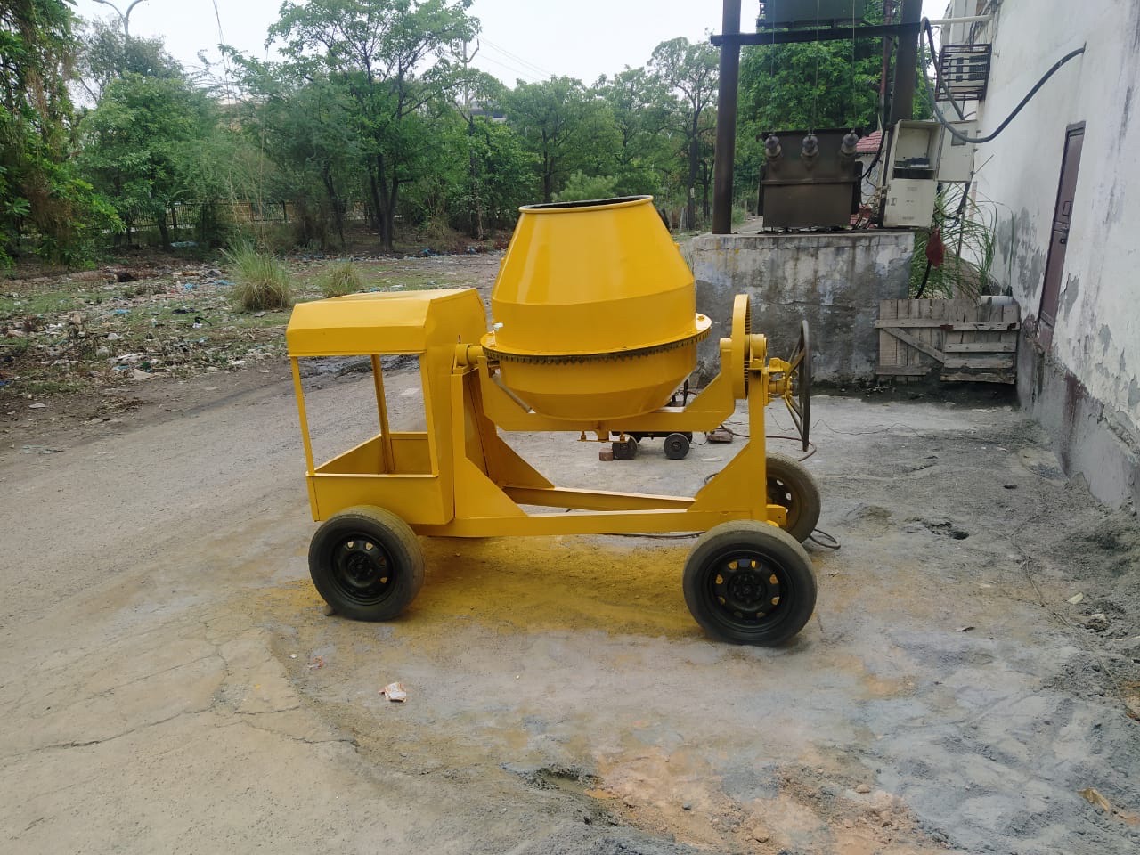 Yellow Concrete Mixer view 2