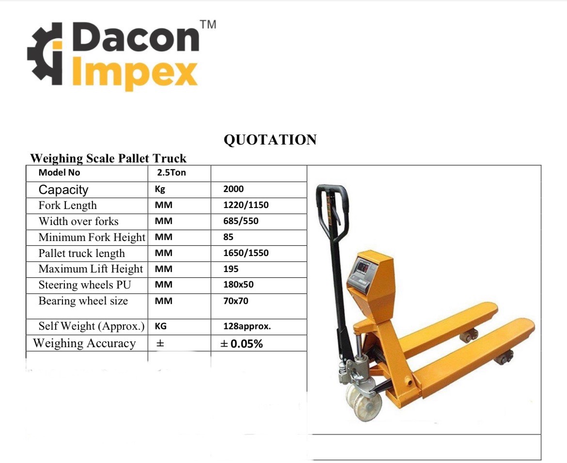 Weighing Scale Pallet Truck view 2