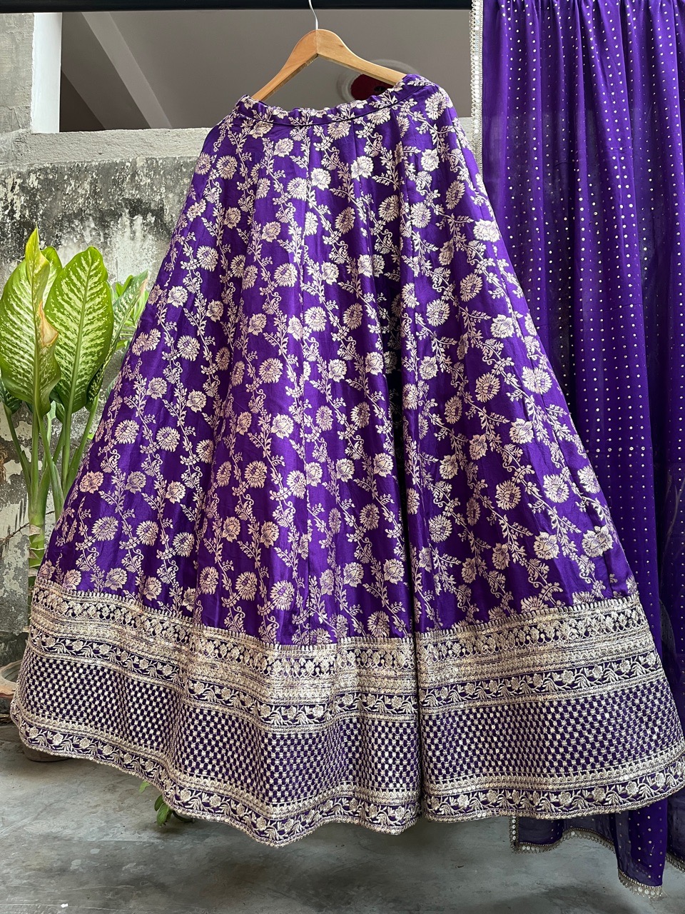 ‘Nazakat’ Lehenga Set - Purple view 4
