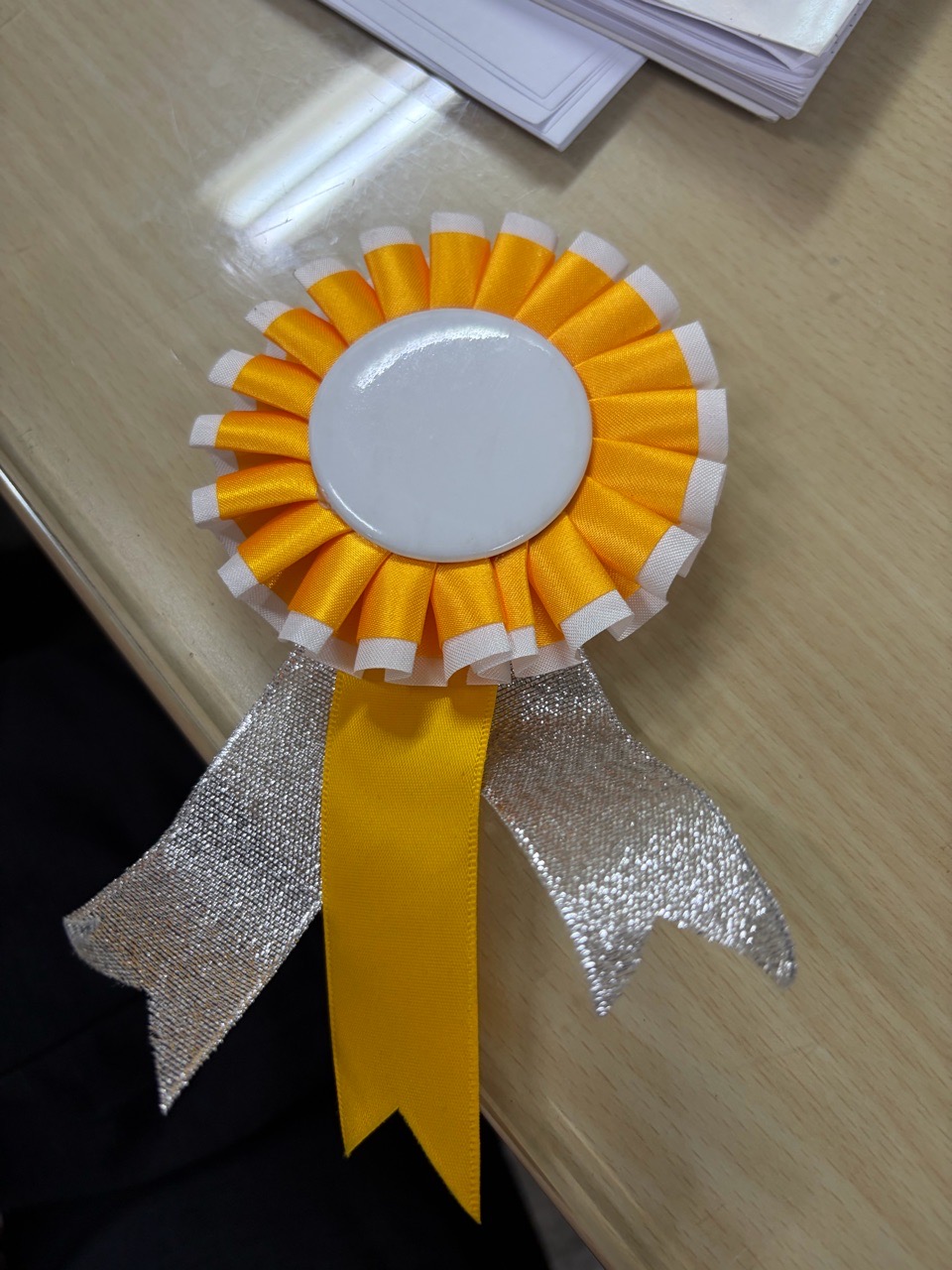 Yellow Satin Award Ribbon view 2