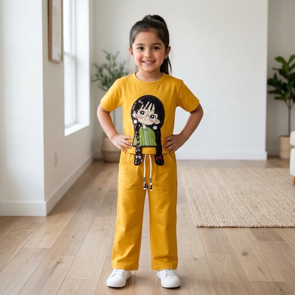 Cute Cartoon Top and Pants Set