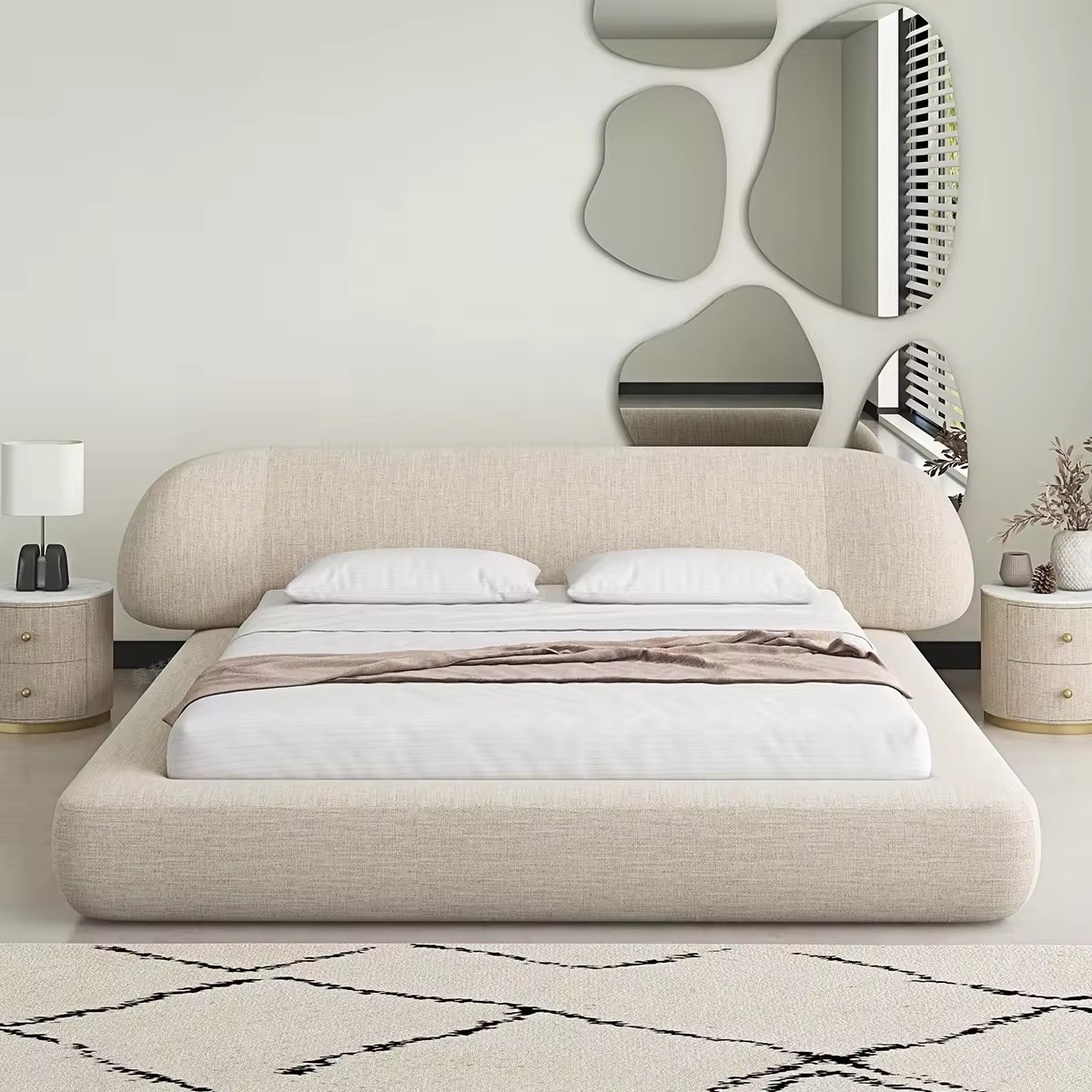 Modern Upholstered Bed view 3