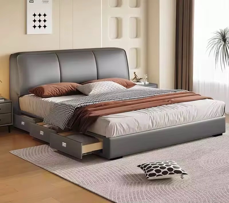 Leatherette King Size Bed view 4