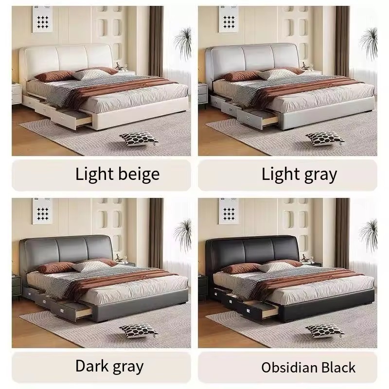 Leatherette King Size Bed view 5