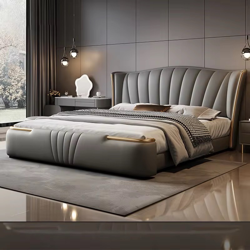Elegant Cream Upholstered Bed view 5