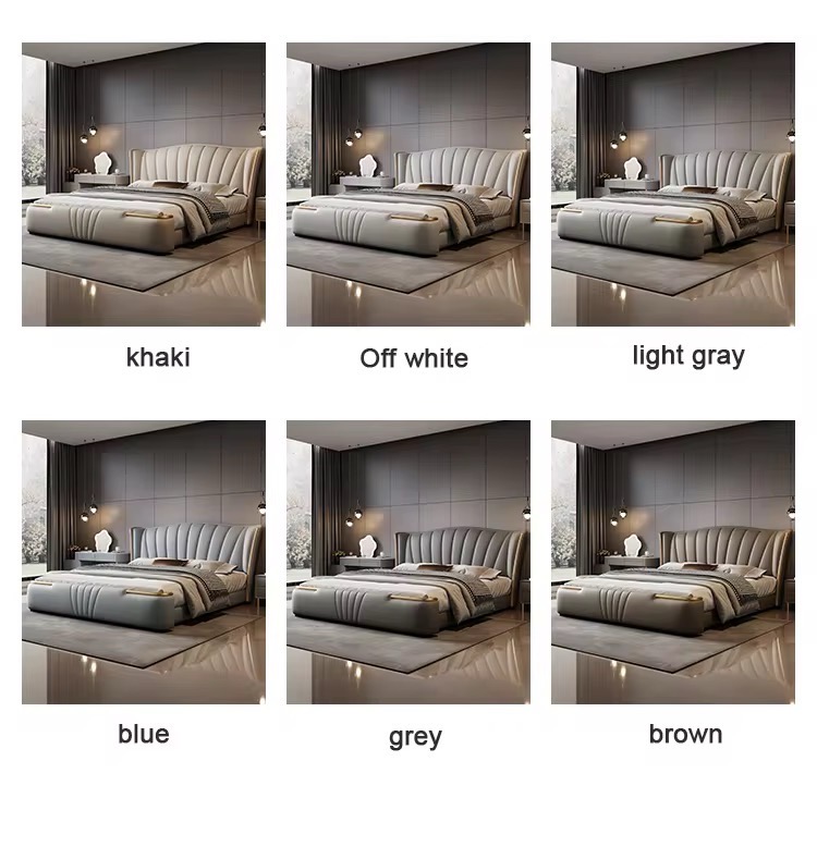 Elegant Cream Upholstered Bed view 6