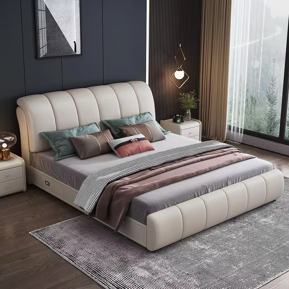 Modern White Bed view 2
