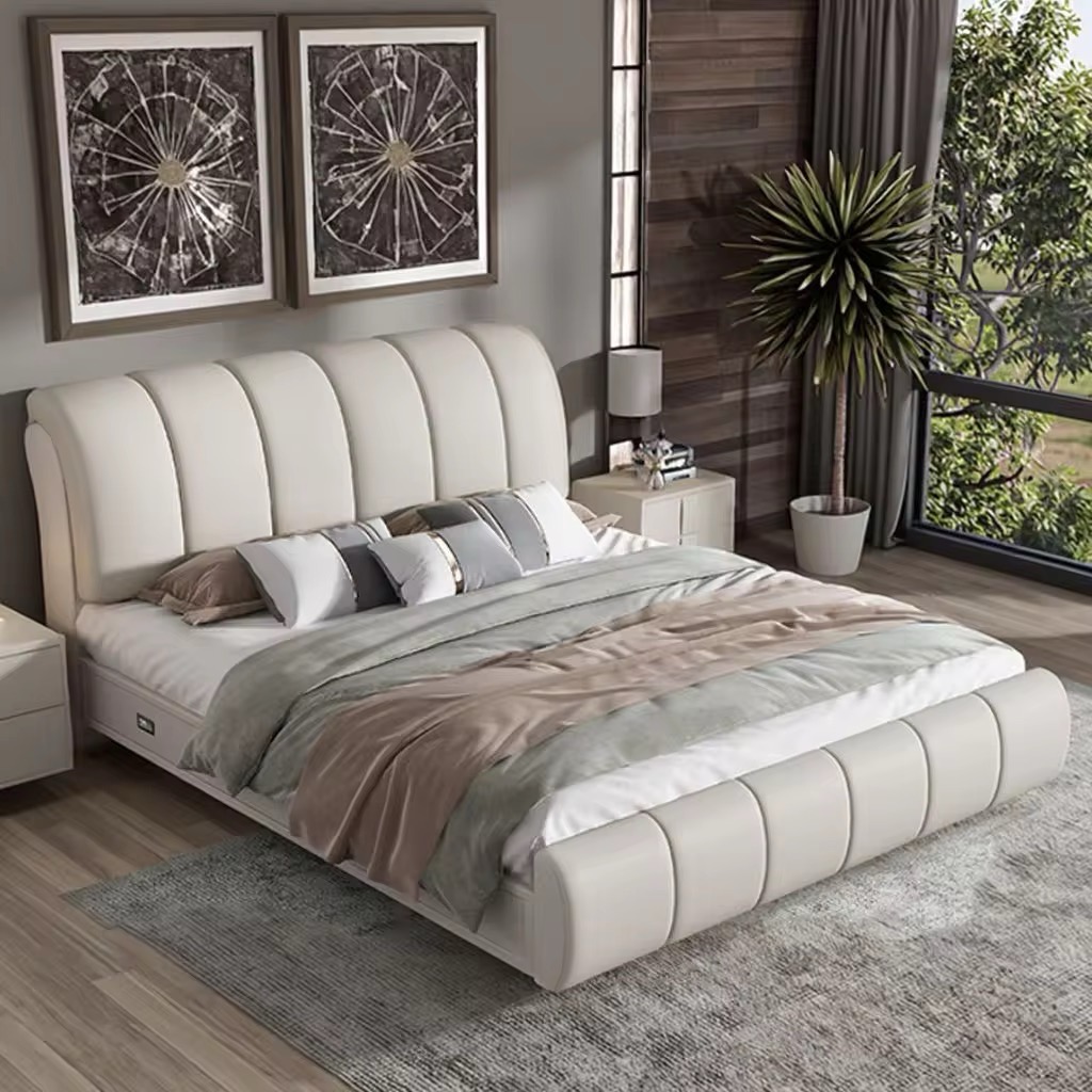 Modern White Bed view 8