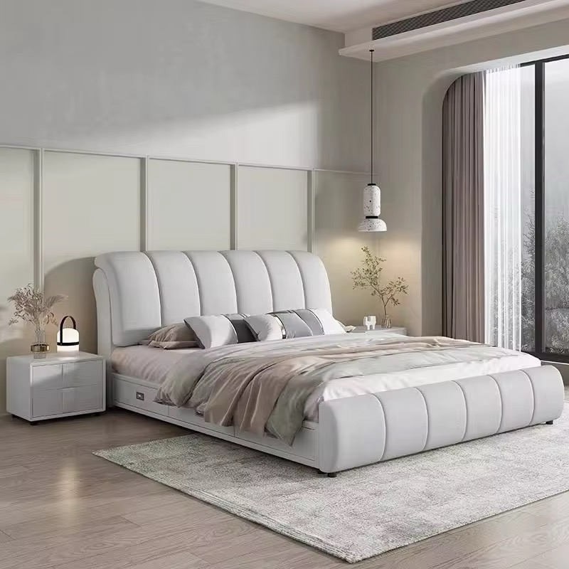 Modern White Bed view 4