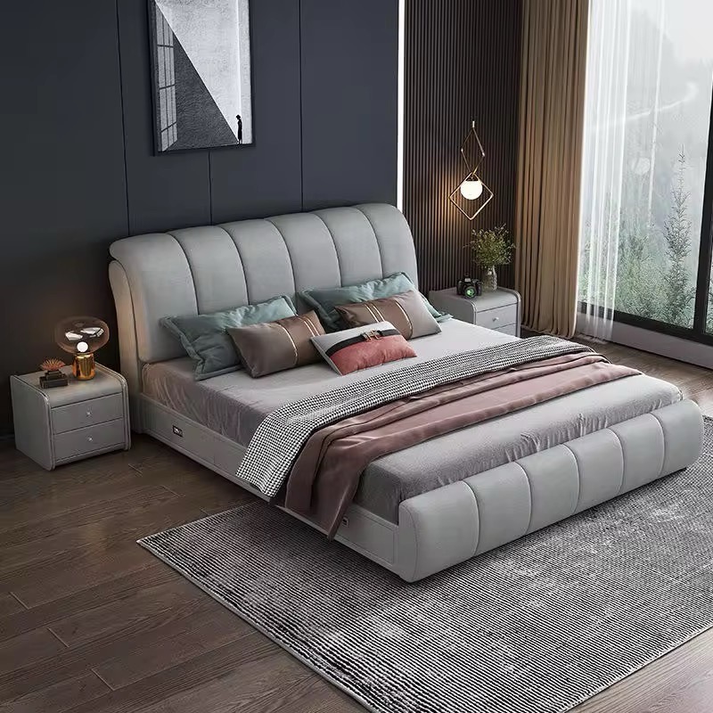 Modern White Bed view 3