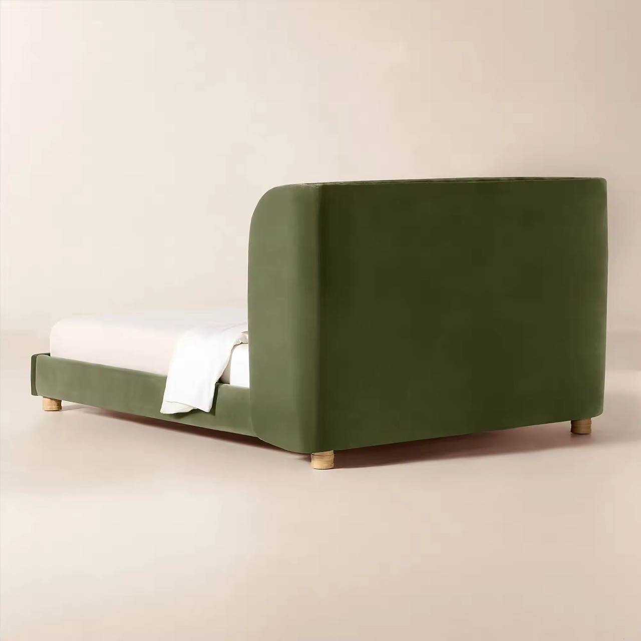 Green Upholstered Bed view 3