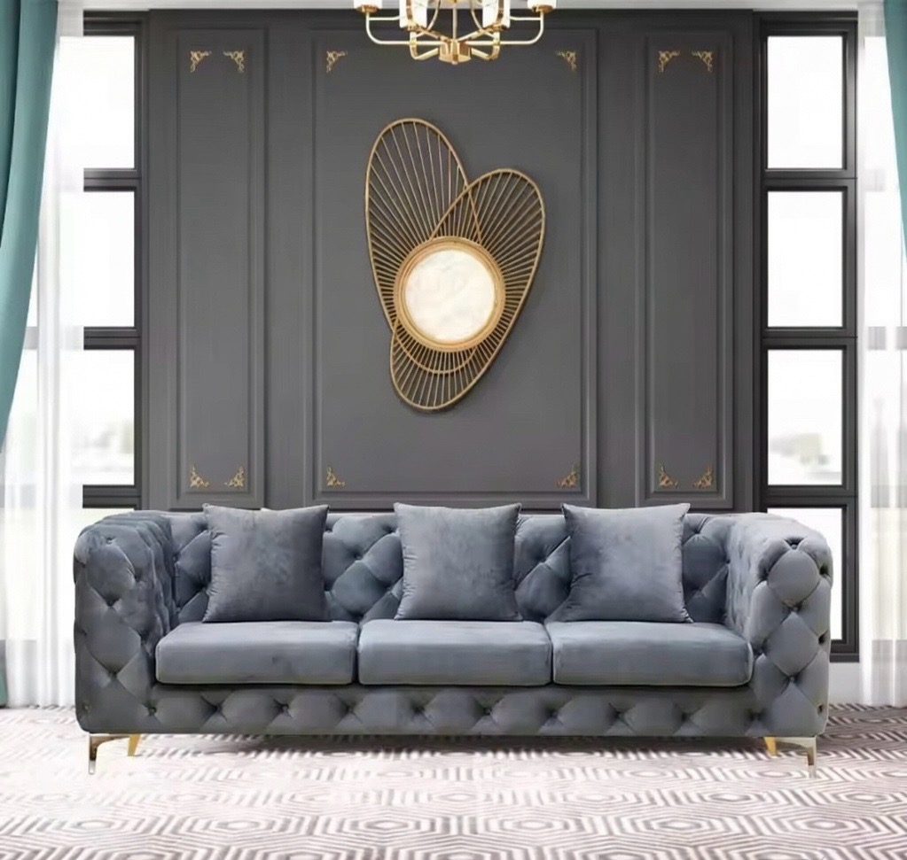 Emerald Velvet Sofa Set view 3