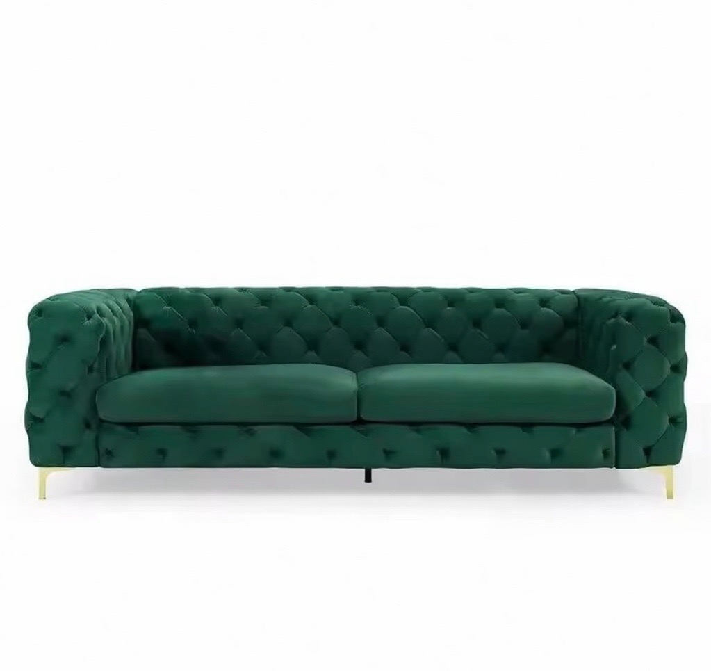 Emerald Velvet Sofa Set view 2