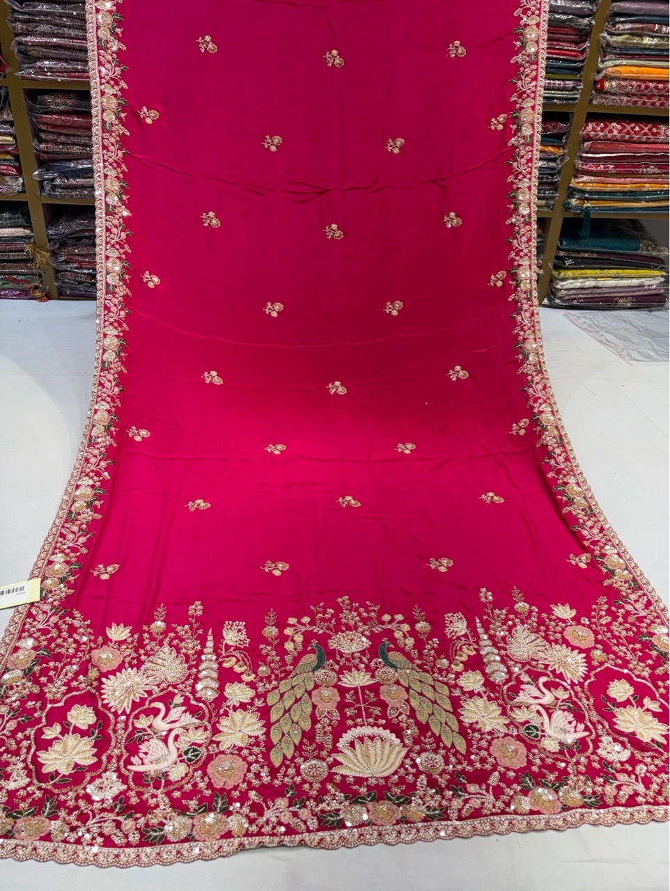Elegant Pink Saree view 3
