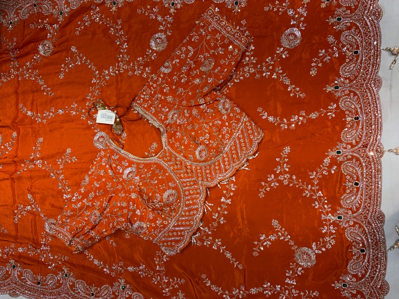 Elegant Orange Saree view 2