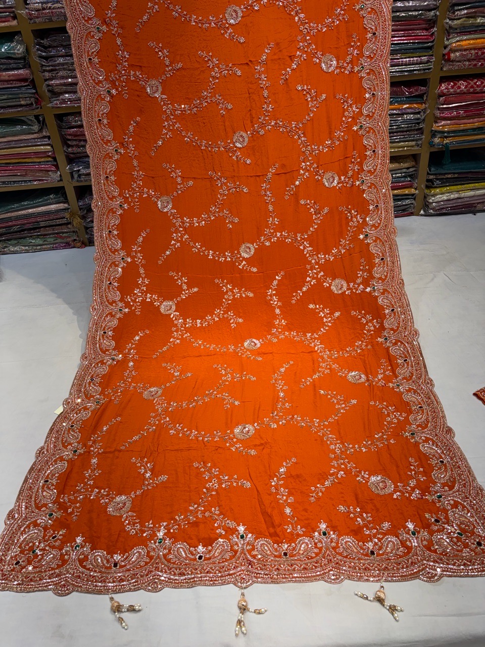 Elegant Orange Saree view 3
