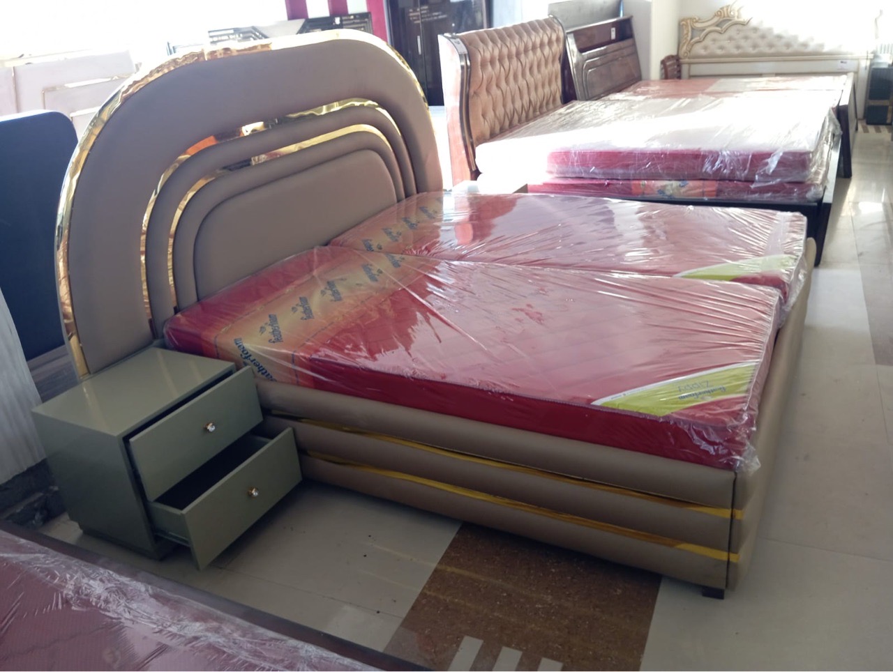 Modern Upholstered Bed view 3