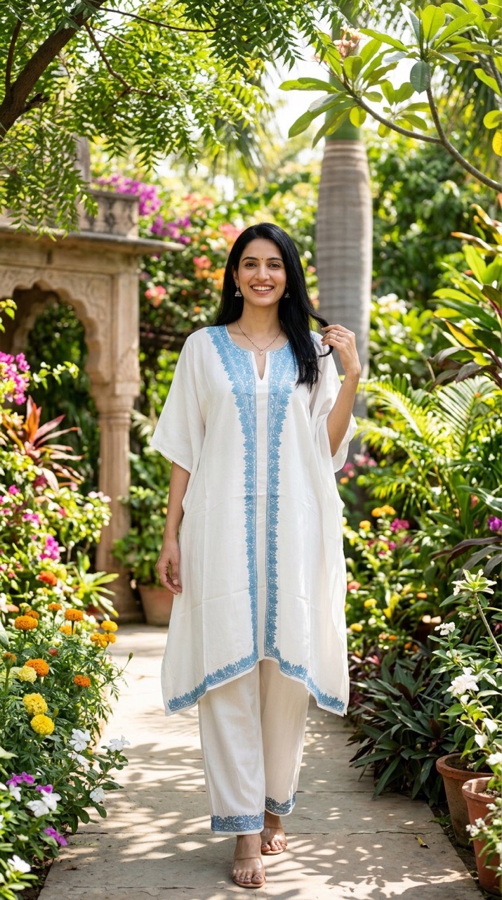 Embroidered Kaftan Set view 3