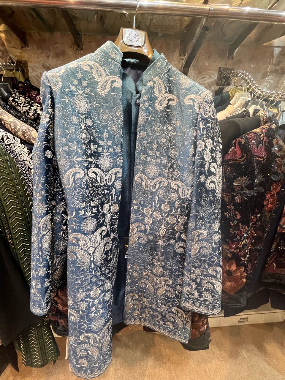 Embroidered Indo Western Jacket view 2