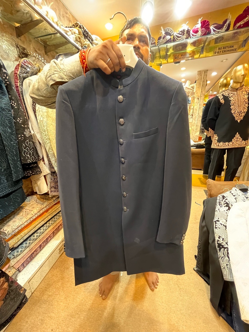Elegant Blue Jodhpuri Suit view 2