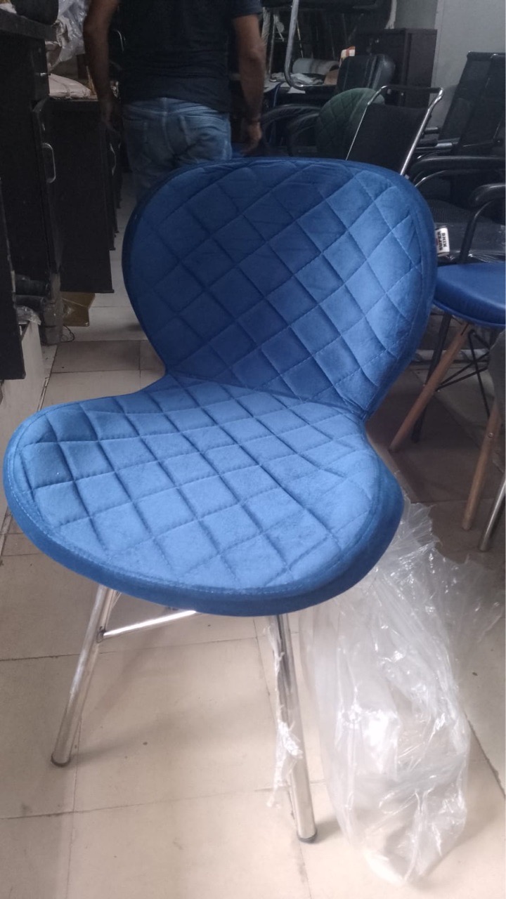 Blue Velvet Chair view 2
