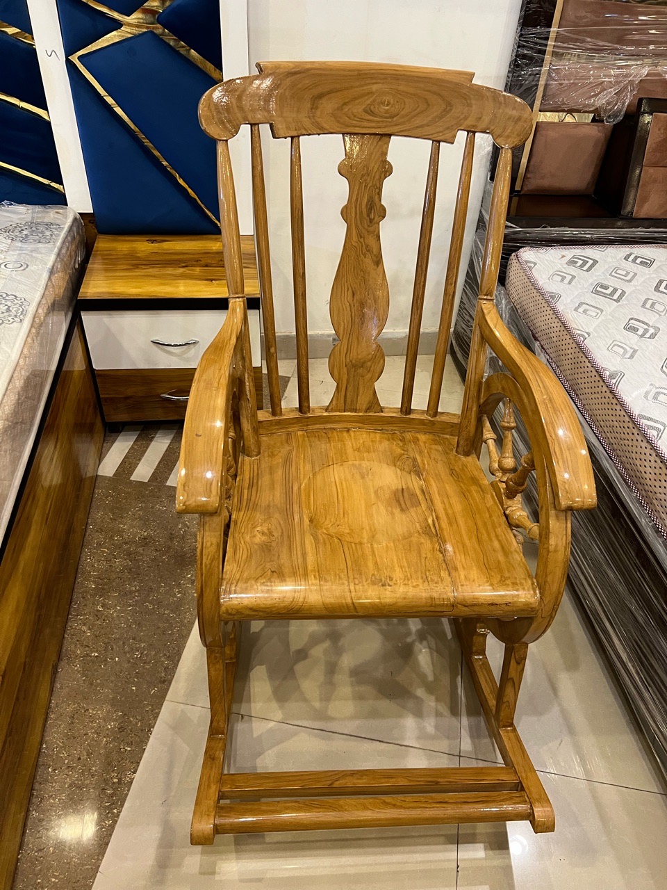 Wooden Rocking Chair view 3