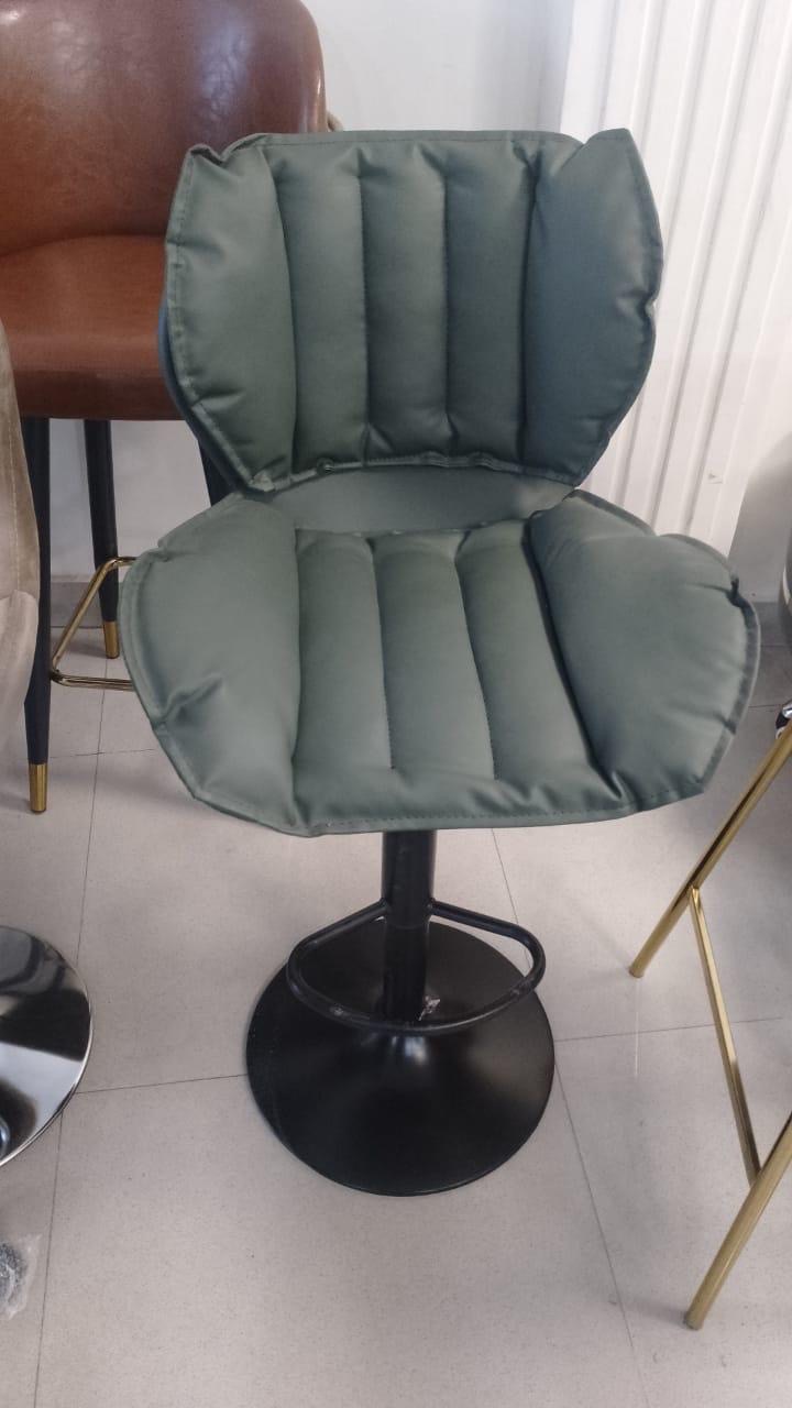 Green Fabric Bar Stool view 2