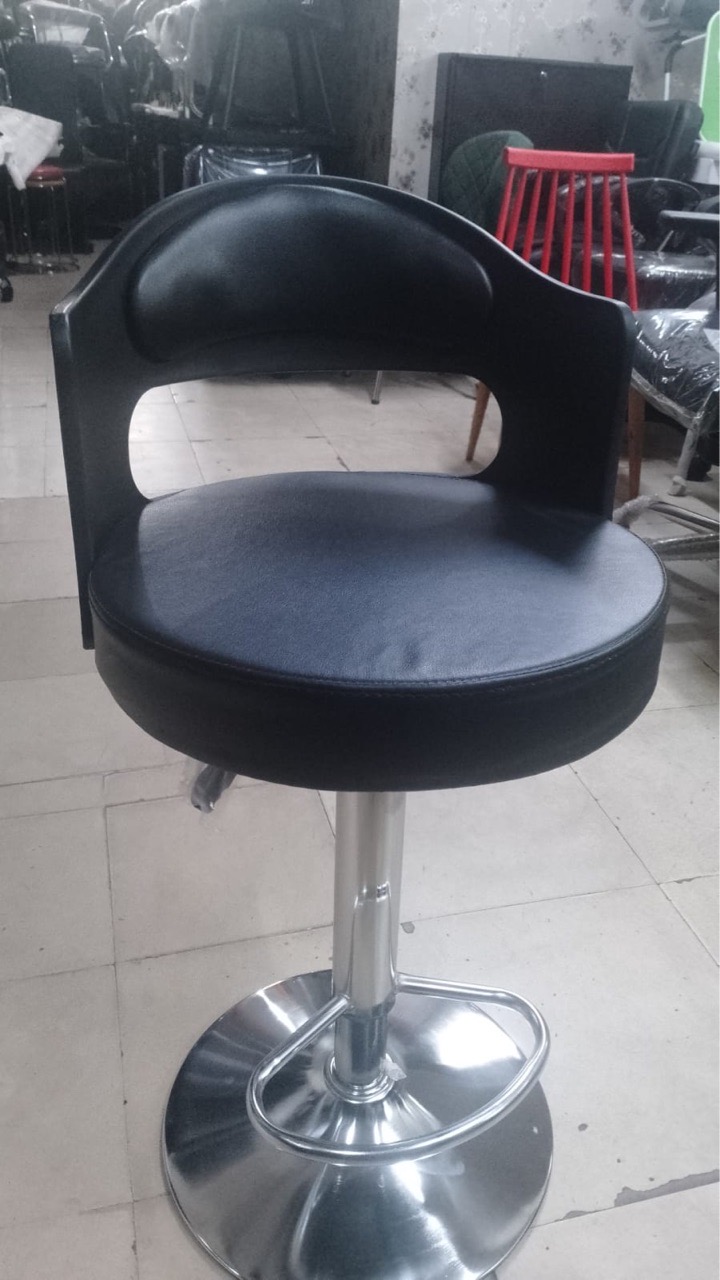Black Adjustable Bar Stool view 2