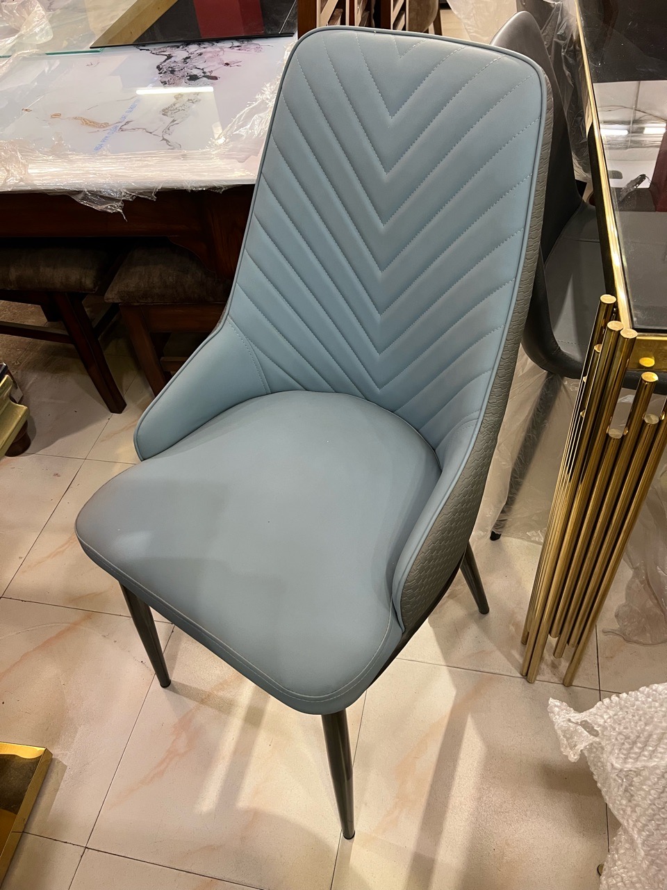 Chevron Upholstered Dining Chair view 2